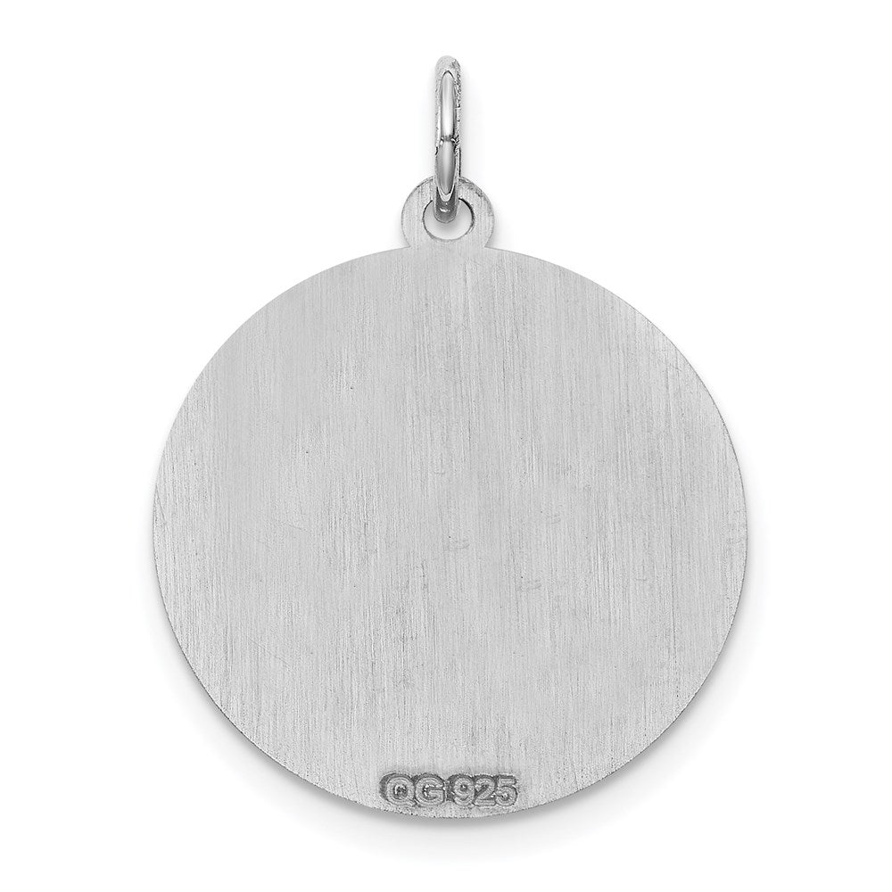 Sterling Silver Rhodium-Plated Brocaded Letter N Initial Charm