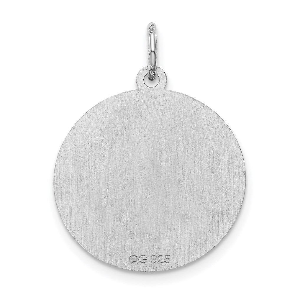 Sterling Silver Rhodium-Plated Brocaded Letter R Initial Charm