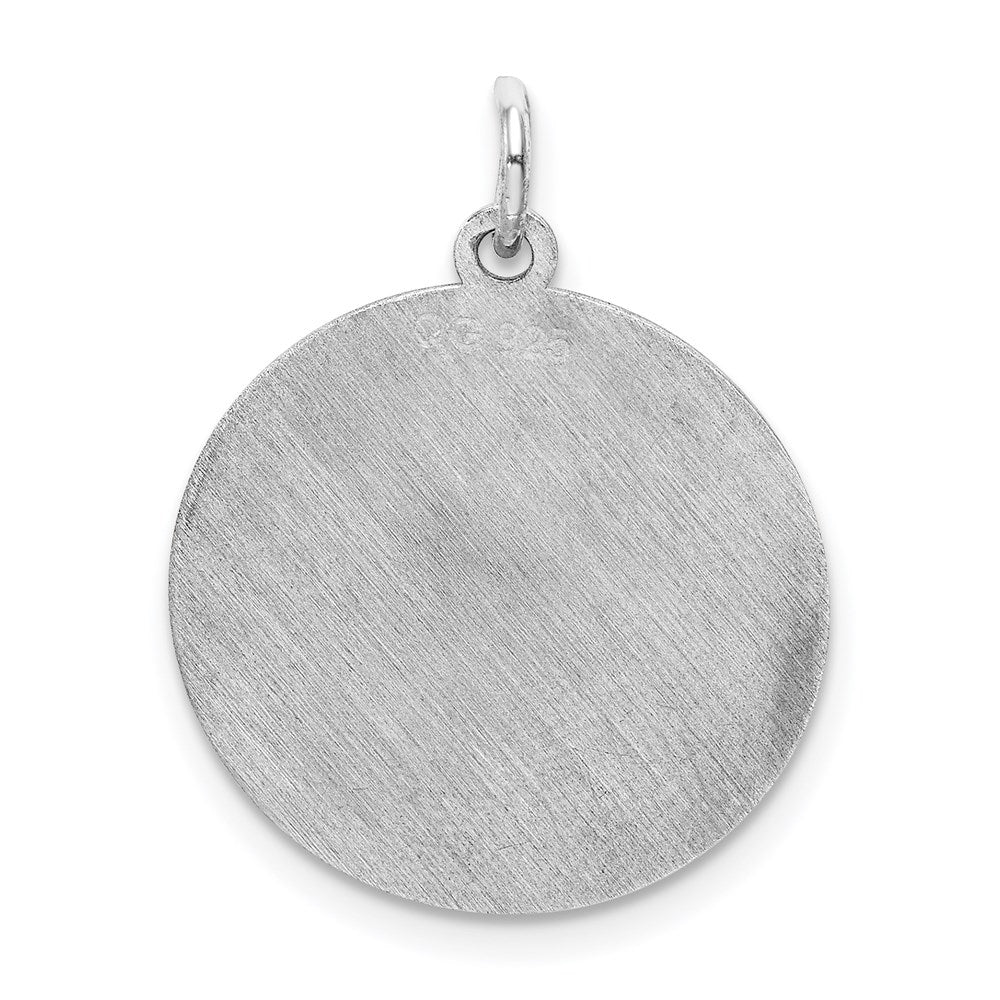 Sterling Silver Rhodium-Plated Brocaded Letter S Initial Charm