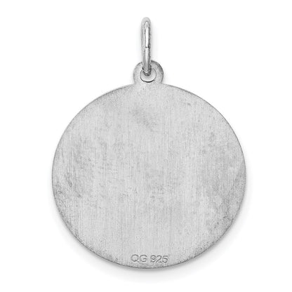 Sterling Silver Rhodium-Plated Brocaded Letter T Initial Charm