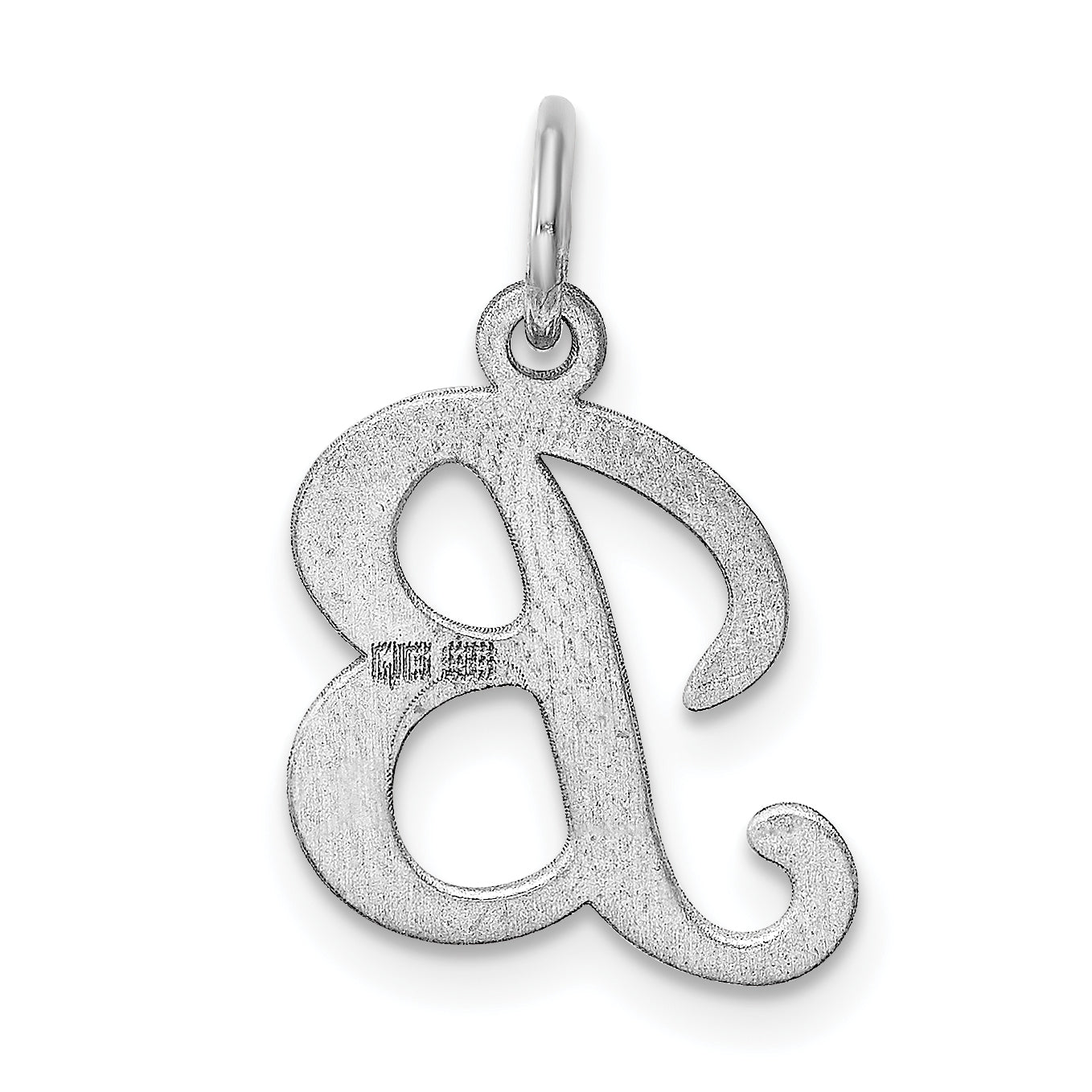 Sterling Silver Rhodium-Plated Stamped Letter B Initial Charm