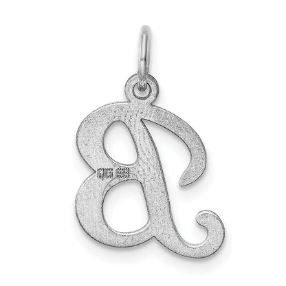 Sterling Silver Rhodium-Plated Stamped Letter B Initial Charm