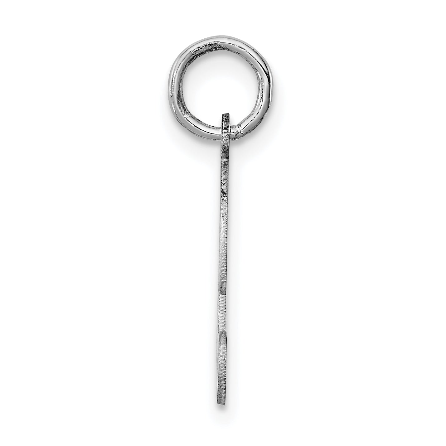 Sterling Silver Rhodium-Plated Stamped Letter D Initial Charm