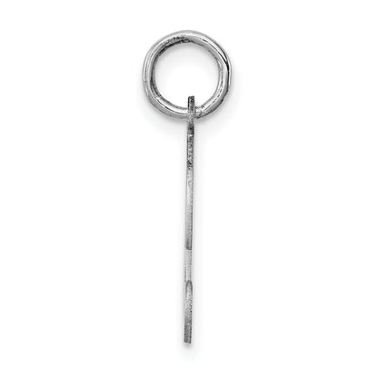 Sterling Silver Rhodium-Plated Stamped Letter D Initial Charm