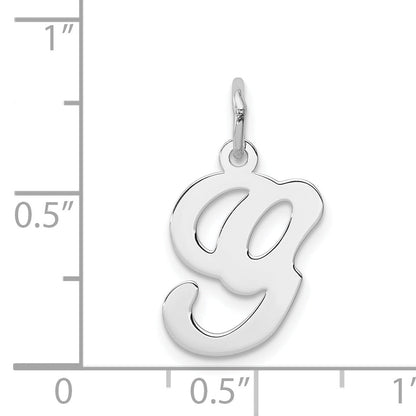 Sterling Silver Rhodium-Plated Stamped Letter G Initial Charm