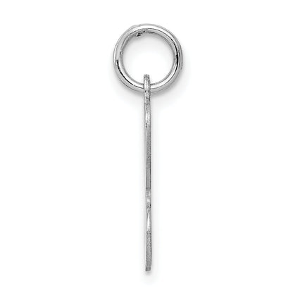 Sterling Silver Rhodium-Plated Stamped Letter H Initial Charm