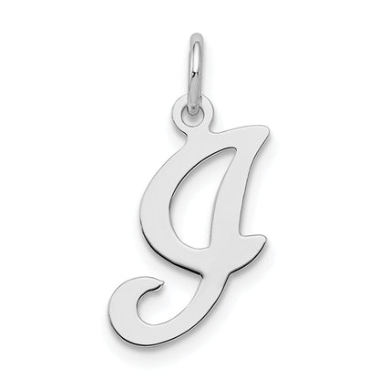 Sterling Silver Rhodium-Plated Stamped Letter I Initial Charm