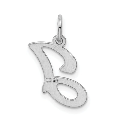 Sterling Silver Rhodium-Plated Stamped Letter J Initial Charm