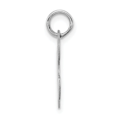 Sterling Silver Rhodium-Plated Stamped Initial K Charm