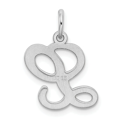 Sterling Silver Rhodium-Plated Stamped Letter L Initial Charm