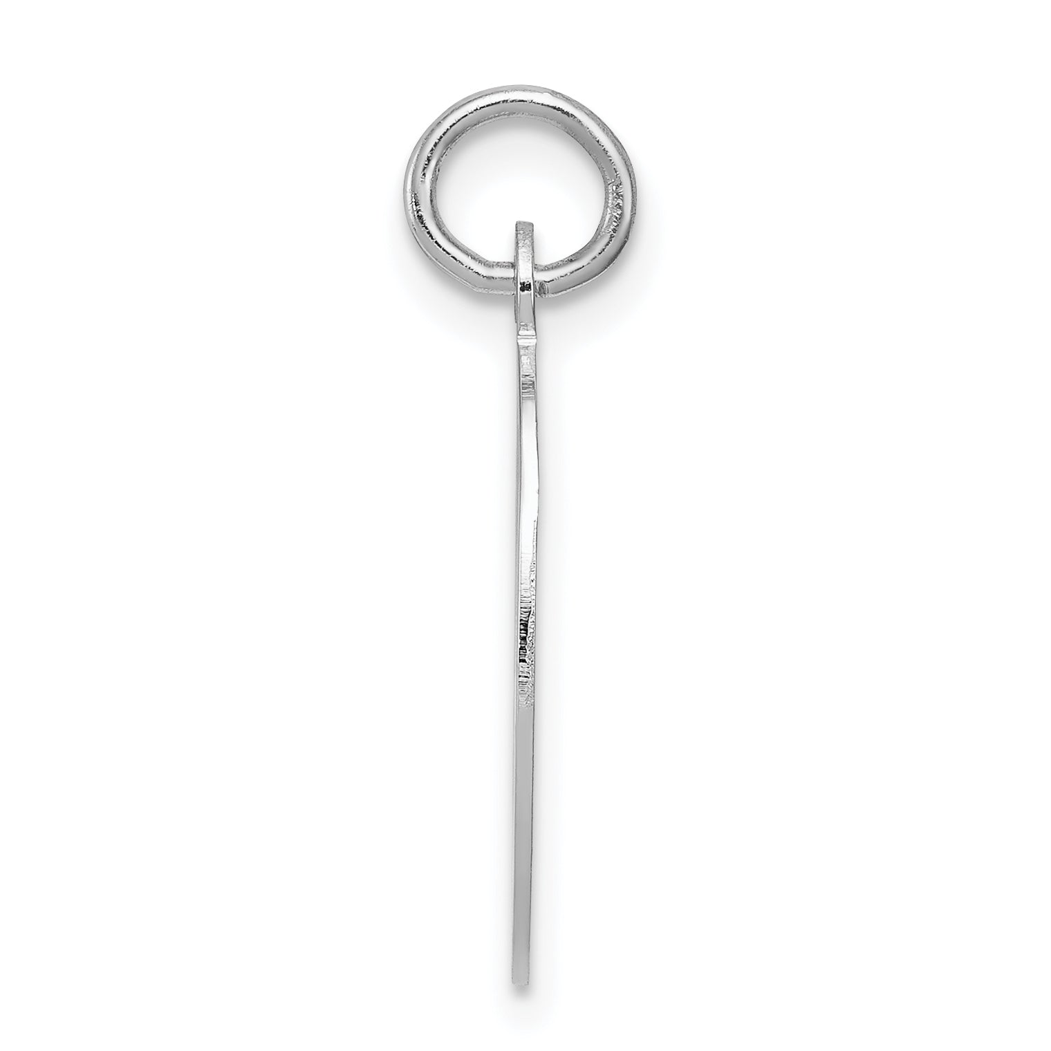 Sterling Silver Rhodium-Plated Stamped Letter O Initial Charm