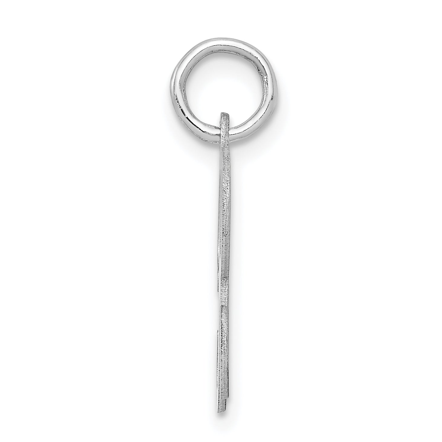 Sterling Silver Rhodium-Plated Stamped Letter R Initial Charm