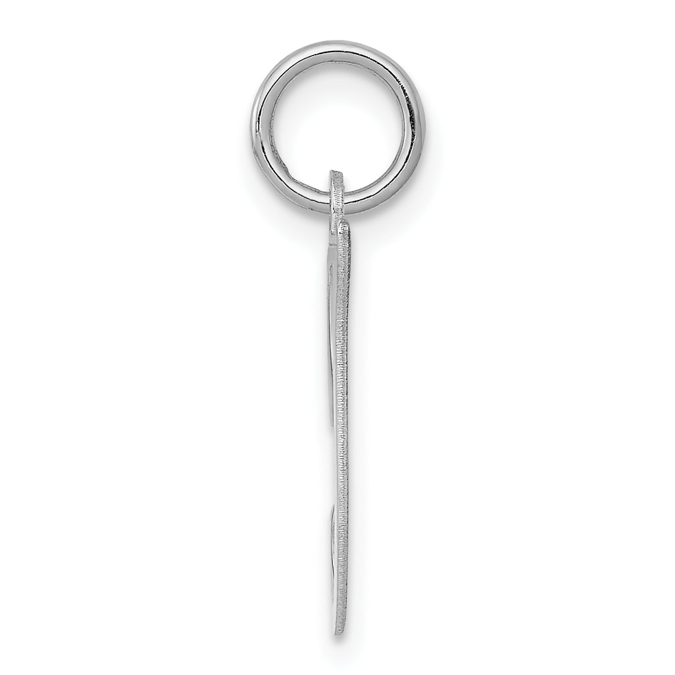 Sterling Silver Rhodium-Plated Stamped Letter T Initial Charm