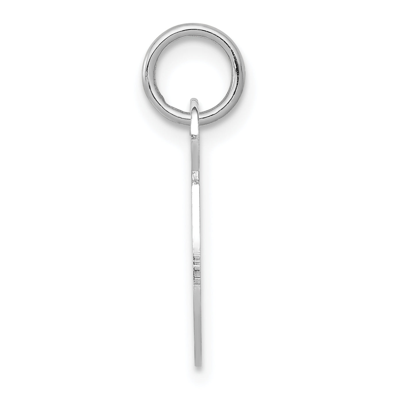 Sterling Silver Rhodium-Plated Stamped Letter V Initial Charm