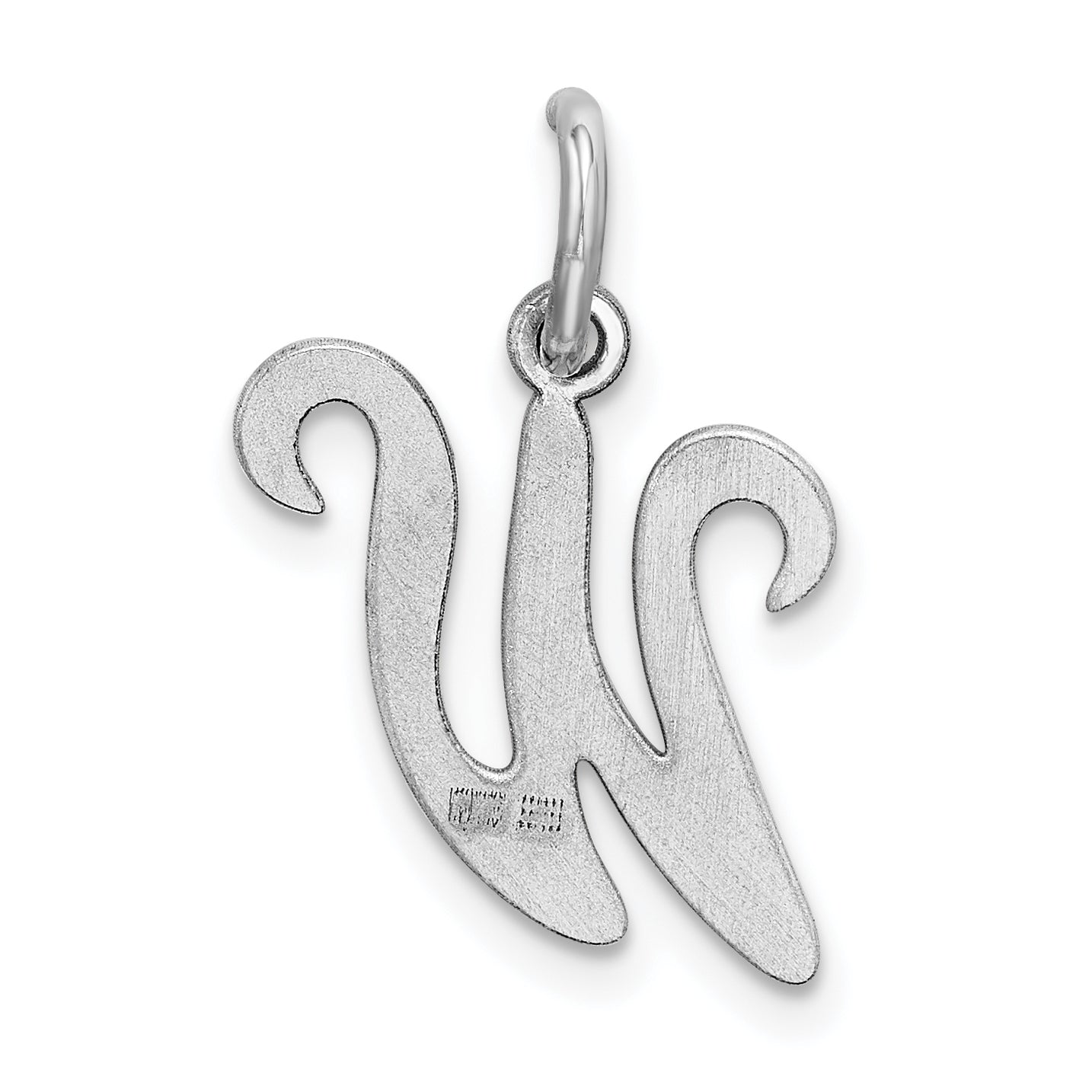 Sterling Silver Rhodium-Plated Stamped Letter W Initial Charm