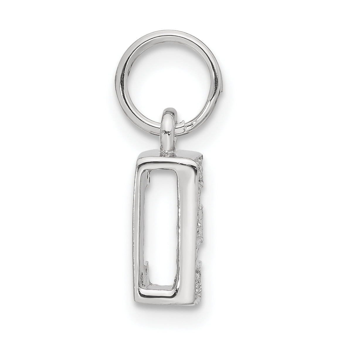 Sterling Silver Cz Initial E Charm