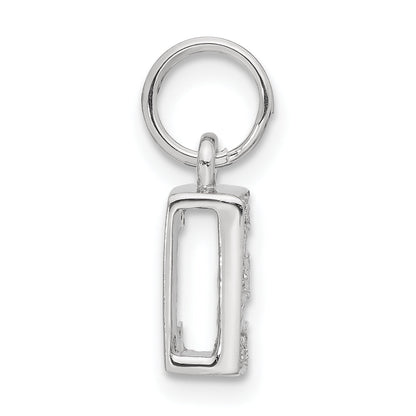 Sterling Silver Cz Initial E Charm
