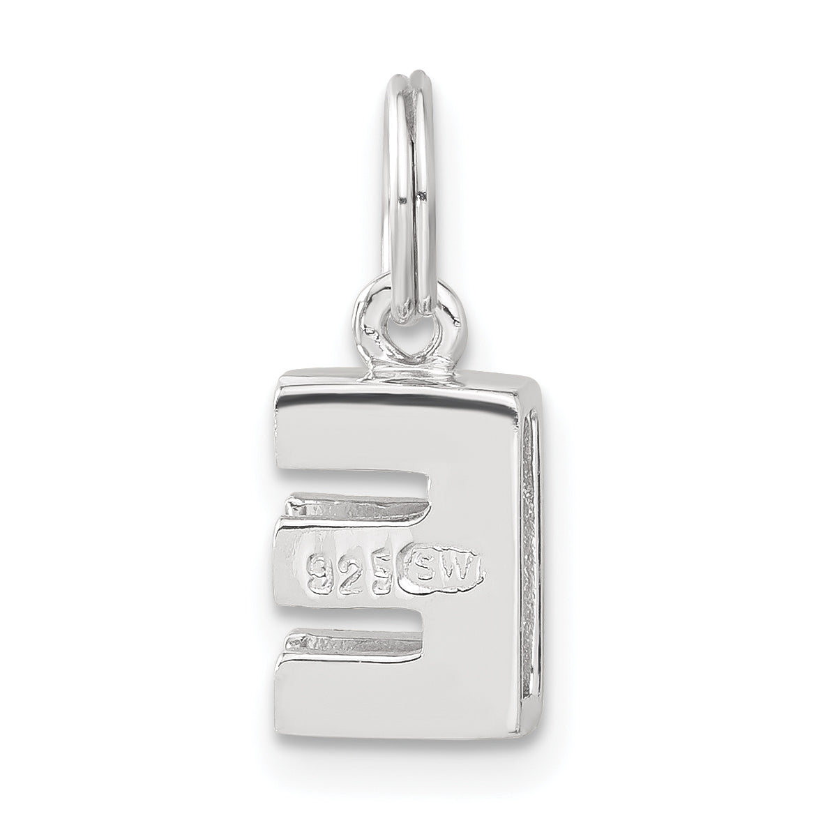 Sterling Silver Cz Initial E Charm