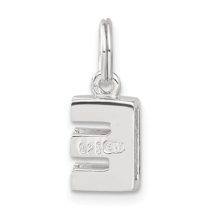 Sterling Silver Cz Initial E Charm