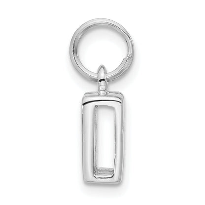 Sterling Silver Polished Cz Initial N Charm