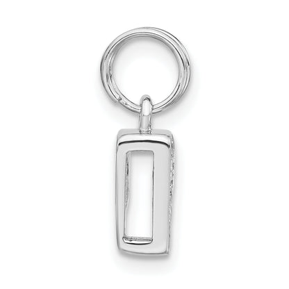 Sterling Silver Polished Cz Initial P Charm