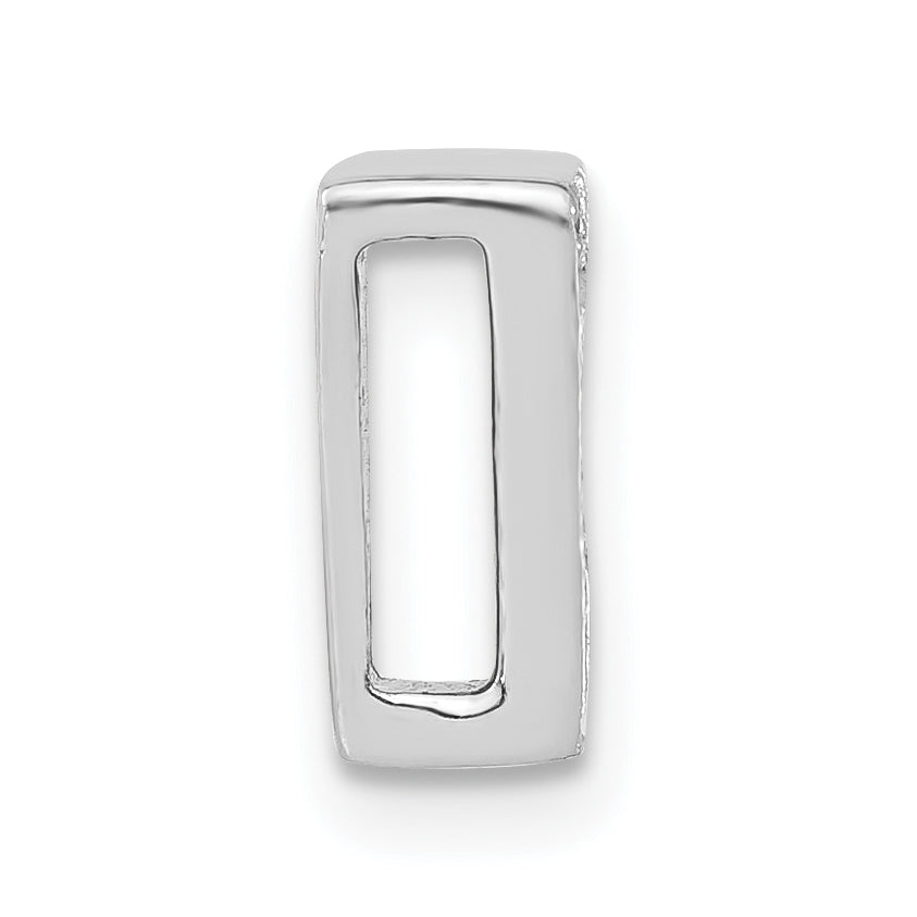 Sterling Silver Polished Cz Initial F Slide