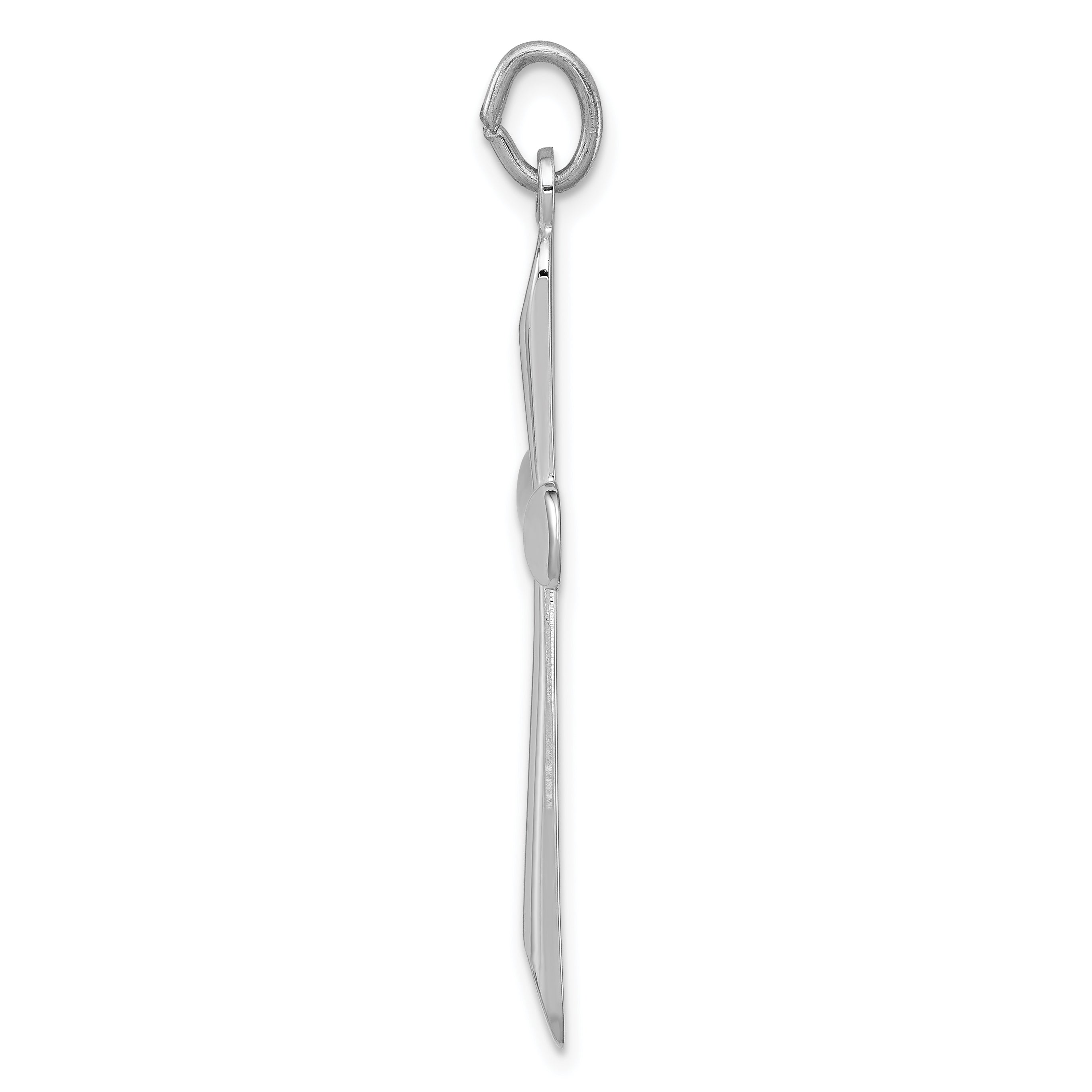 Sterling Silver Rhodium-Plated Polished Cross Pendant