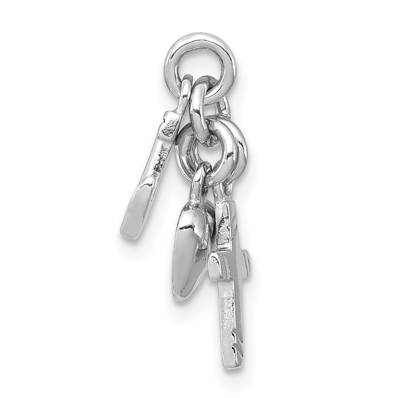 Sterling Silver Rhodium-Plated Faith, Hope & Charity Charm