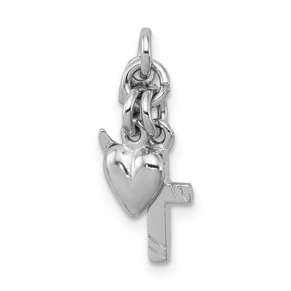 Sterling Silver Rhodium-Plated Faith, Hope & Charity Charm