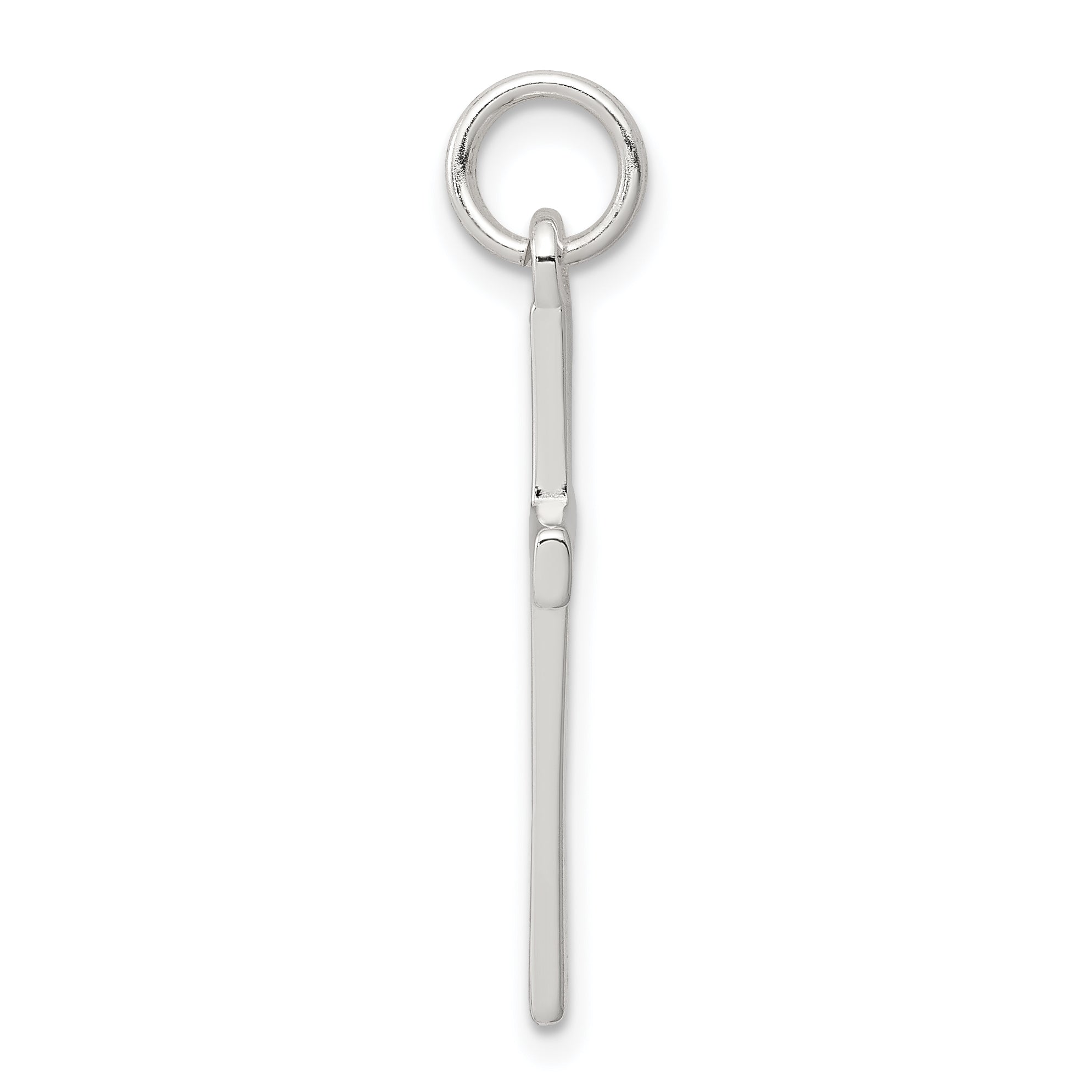 Sterling Silver Rhodium-Plated Polished Cross Pendant