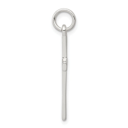 Sterling Silver Rhodium-Plated Polished Cross Pendant