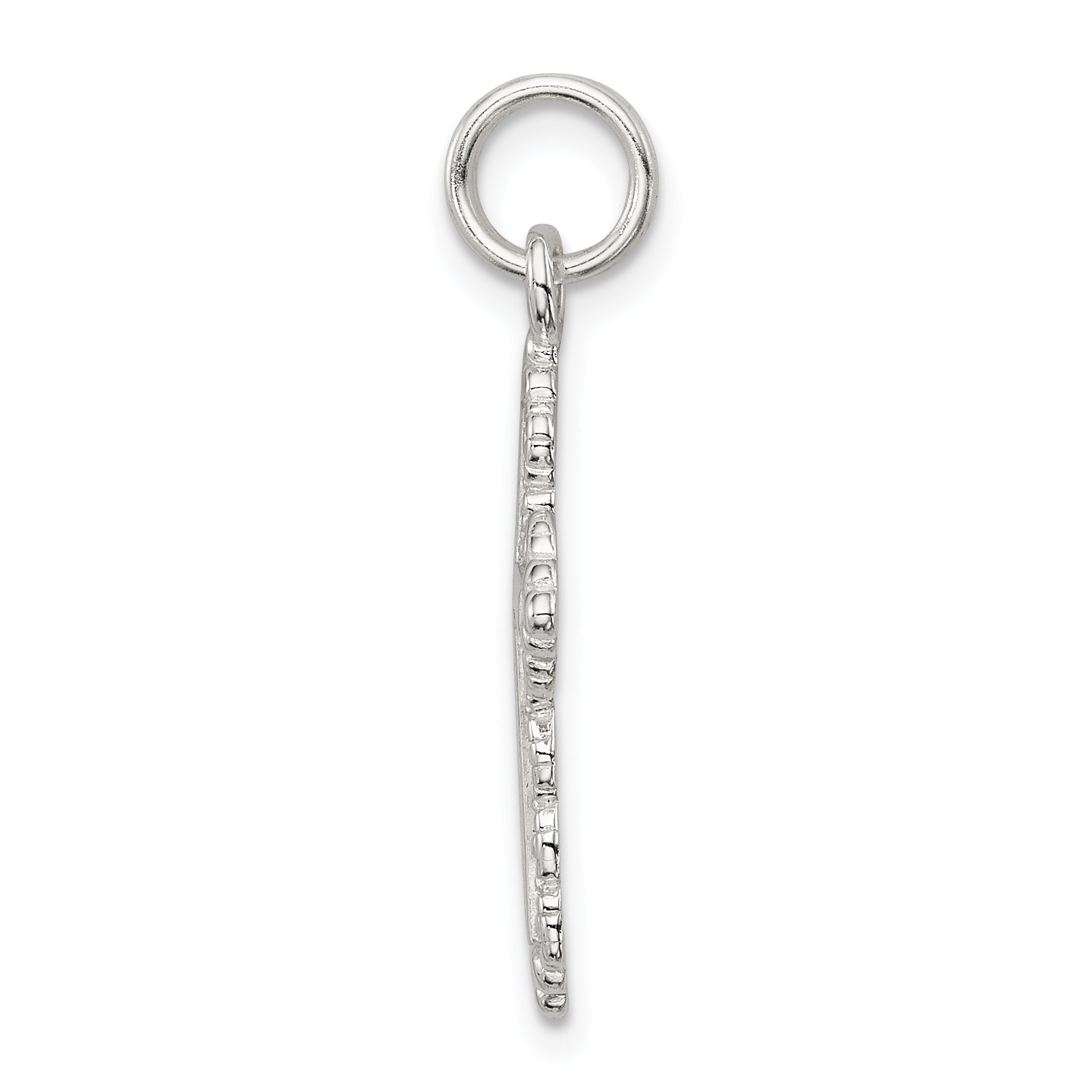 Sterling Silver Rhodium-Plated Cross Charm
