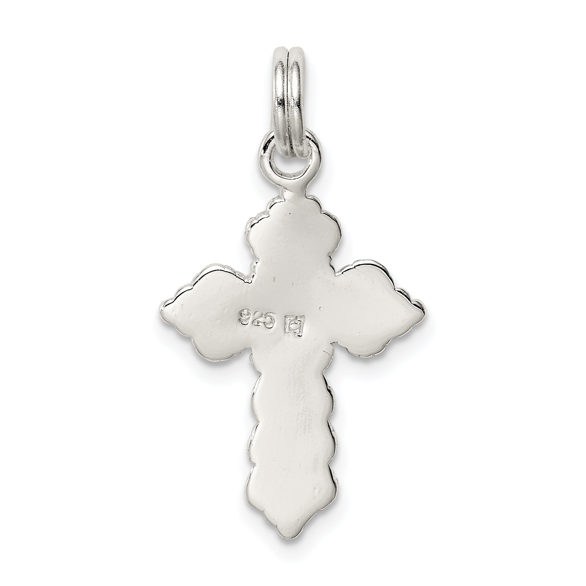 Sterling Silver Rhodium-Plated Cross Charm