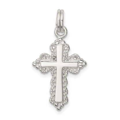 Sterling Silver Rhodium-Plated Cross Charm
