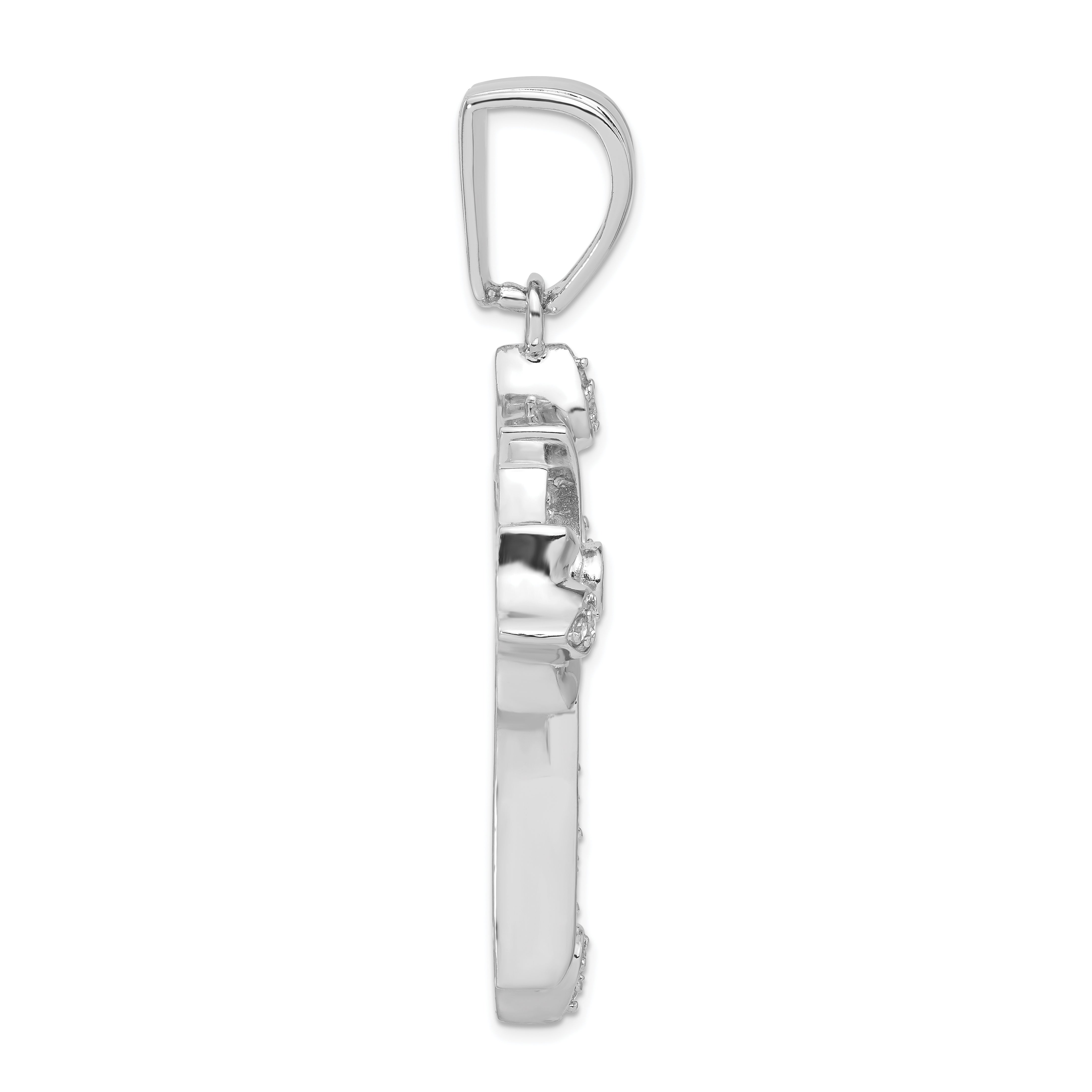 Sterling Silver Cz Cross Pendant