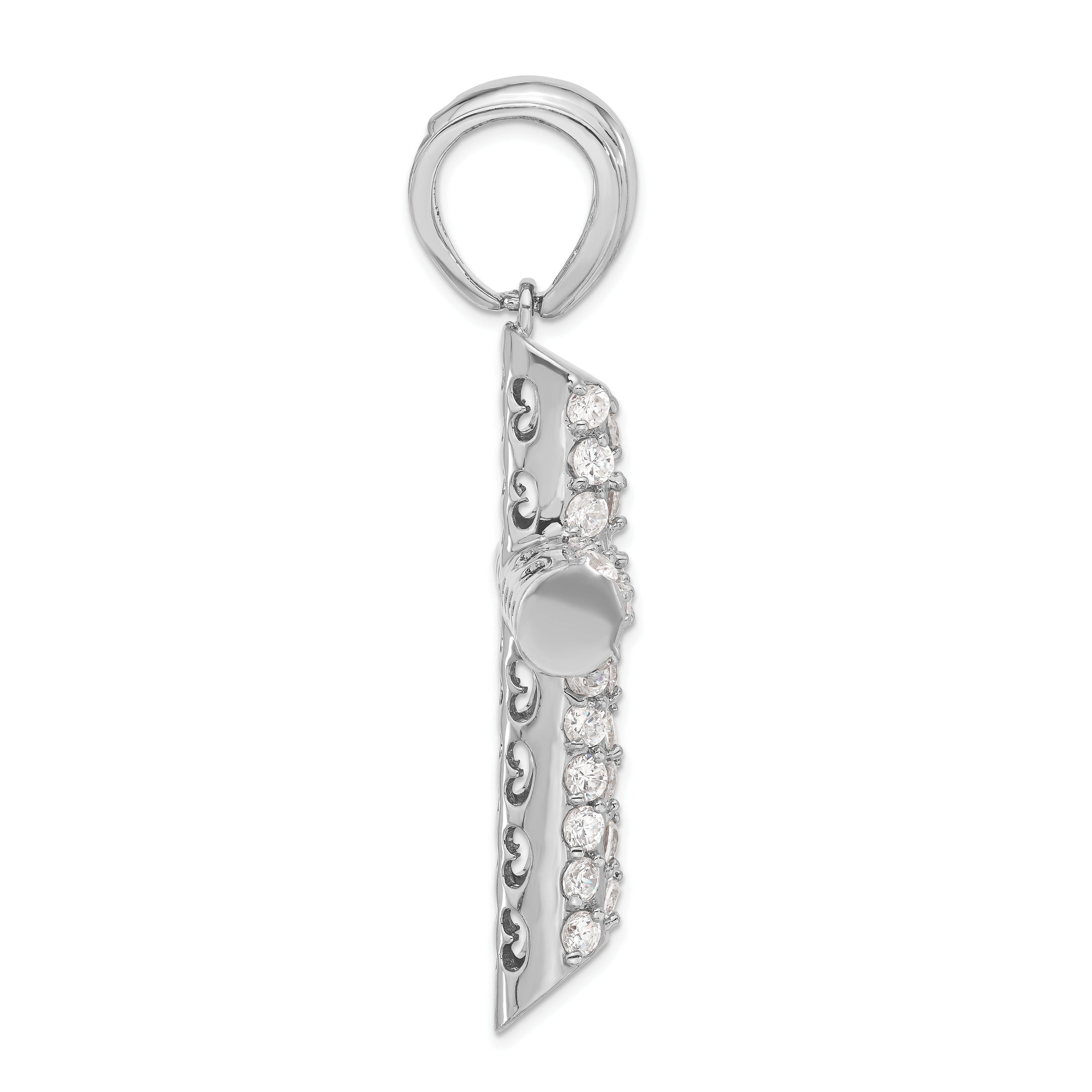 Sterling Silver Cz Cross Pendant