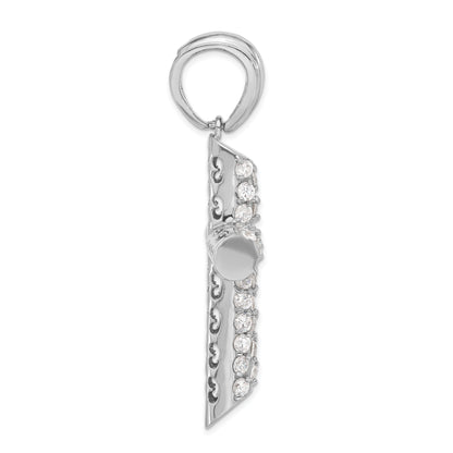 Sterling Silver Cz Cross Pendant