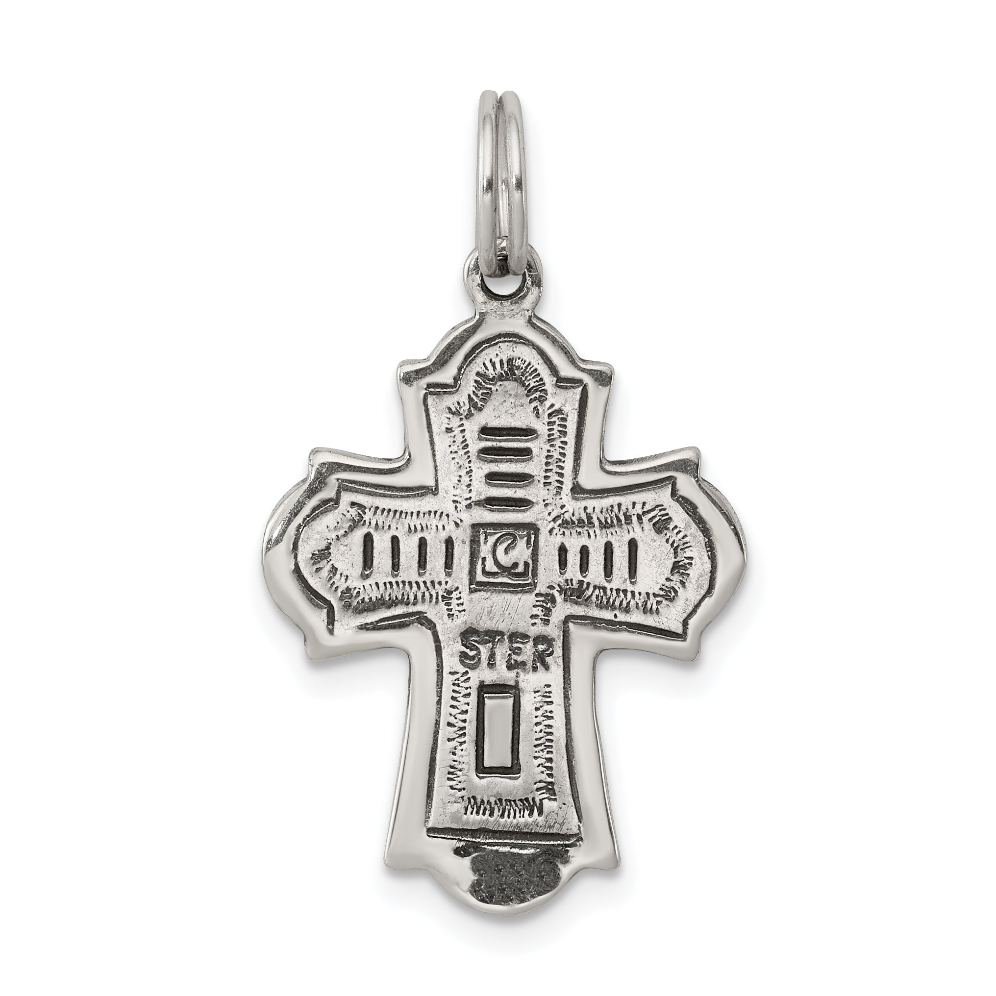 Sterling Silver Antiqued Cross Charm