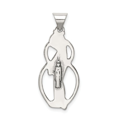 Sterling Silver Antiqued Blessed Mary Charm