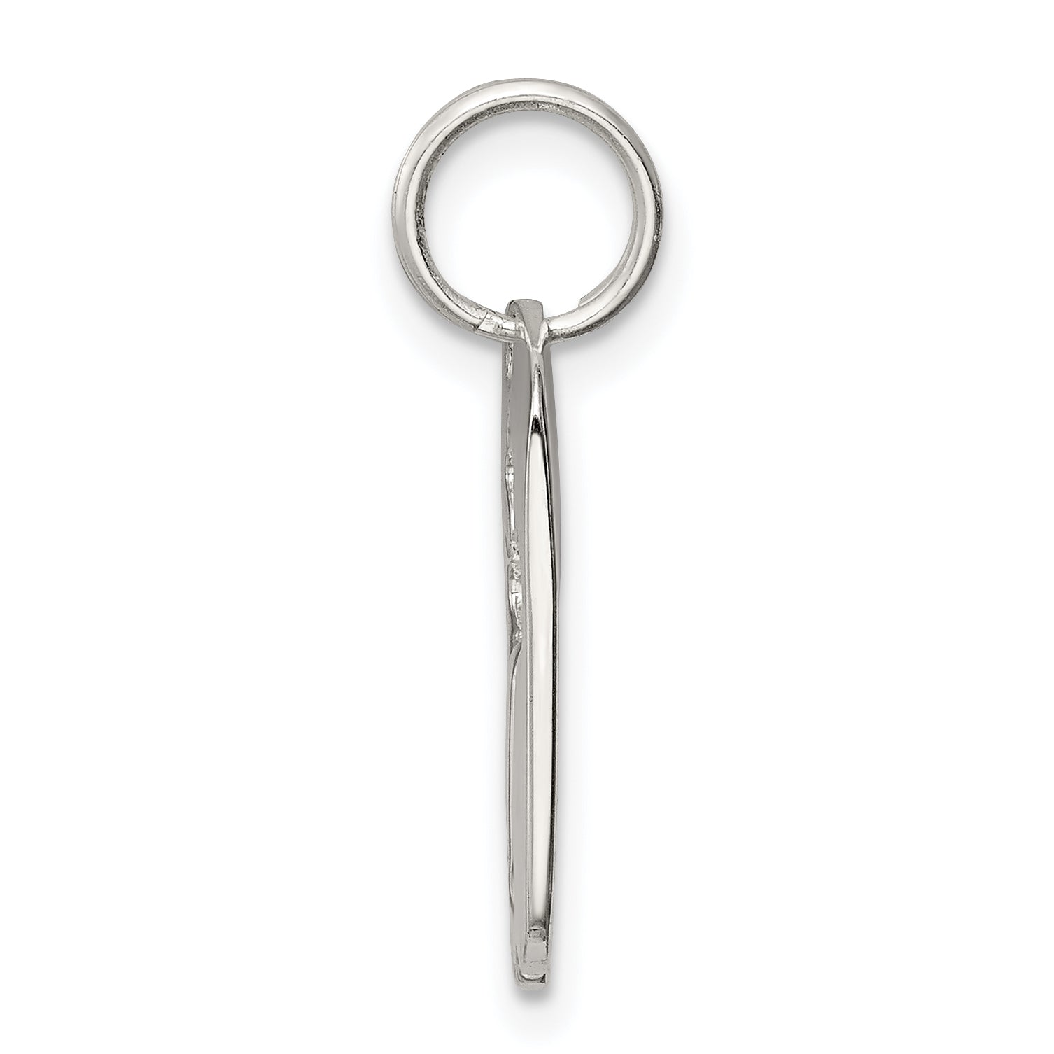 Sterling Silver Rhodium-Plated Dog Tag Cross Charm