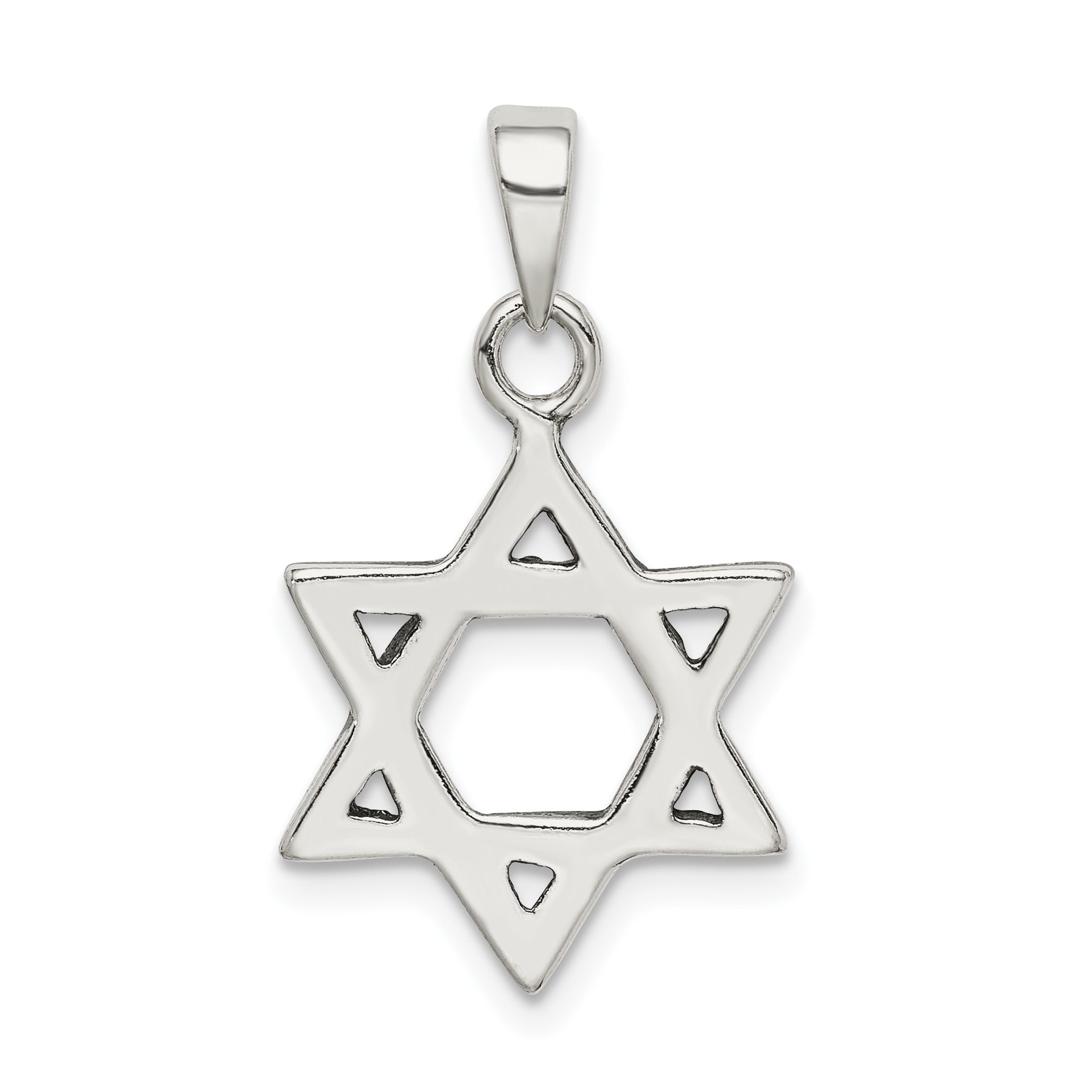 Sterling Silver Antiqued Star Of David Charm