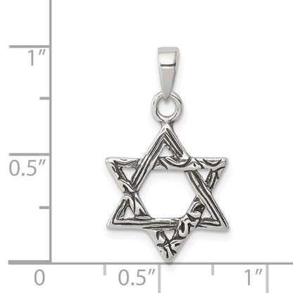 Sterling Silver Antiqued Star Of David Charm