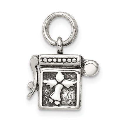 Sterling Silver Antiqued Angel Prayer Box Charm