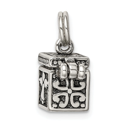 Sterling Silver Antiqued Angel Prayer Box Charm