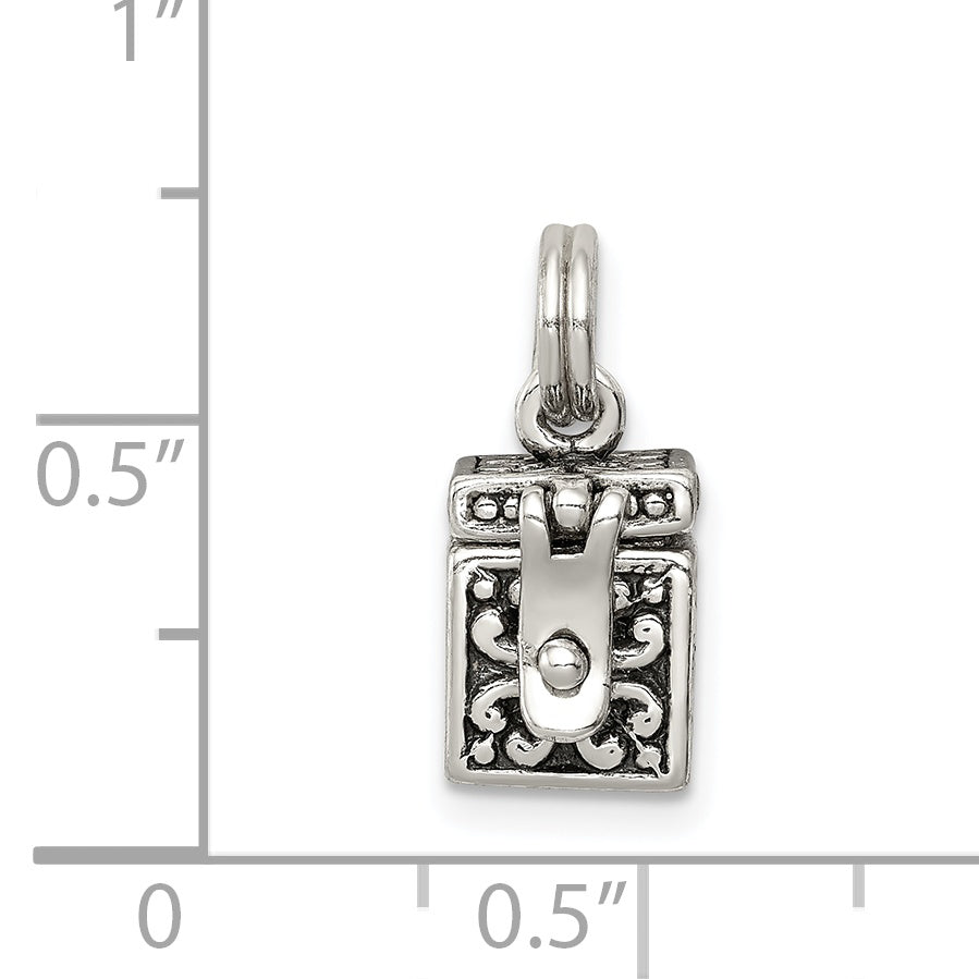 Sterling Silver Antiqued Angel Prayer Box Charm