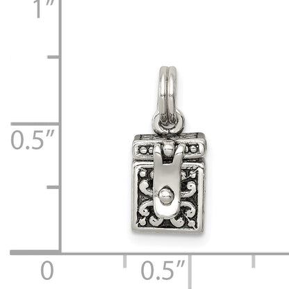 Sterling Silver Antiqued Angel Prayer Box Charm