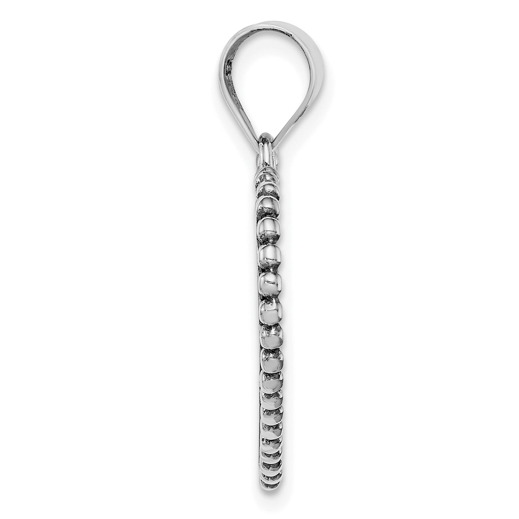 Sterling Silver Rhodium-Plated Heart Pendant