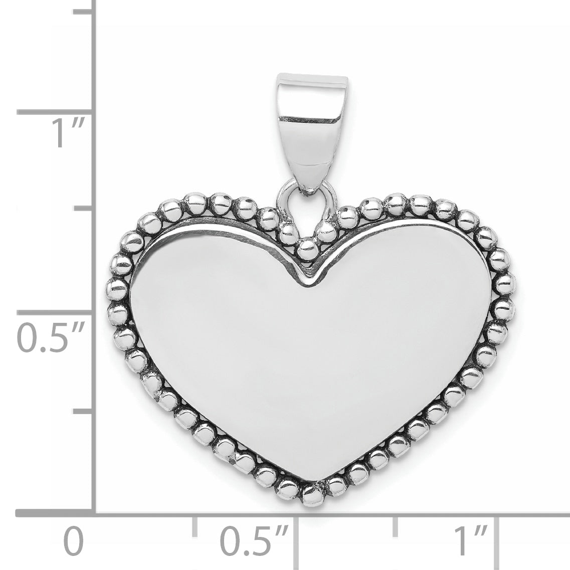Sterling Silver Rhodium-Plated Heart Pendant