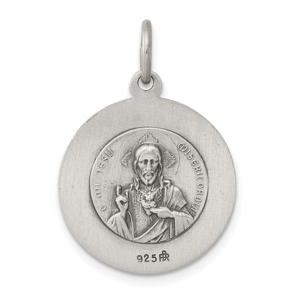 Sterling Silver Antiqued Queen Of The Holy Scapular Medal
