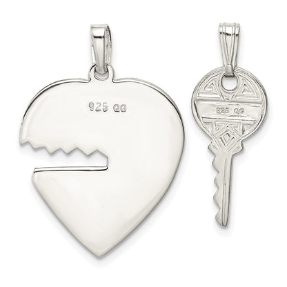Sterling Silver Heart And Key Charms